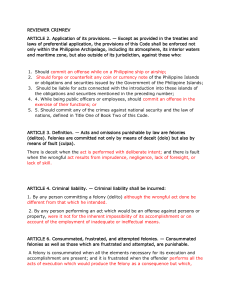 Philippine Criminal Law: Felonies, Liability, & Circumstances