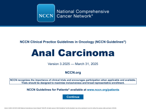 NCCN Guidelines: Anal Carcinoma Treatment & Management 2025