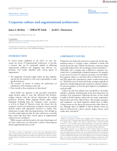 Corporate Culture & Organizational Architecture Article