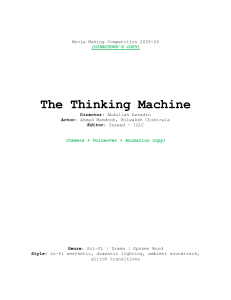 The Thinking Machine: Movie Script - AI, Drama, Sci-fi