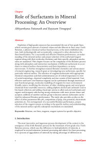 Surfactants in Mineral Processing: An Overview