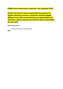 KPMG Game Assessment Tips (2025) - Logical Reasoning