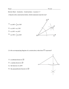 Geometry Constructions Review Sheet - Lessons 1-7 | High School Math