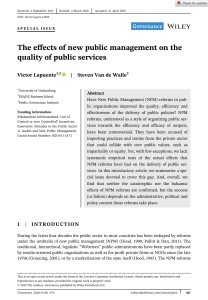 New Public Management Effects on Public Services Quality | Governance
