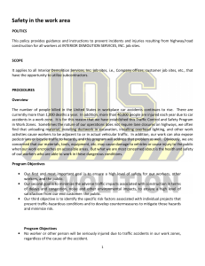 Work Zone Traffic Control Safety Policy