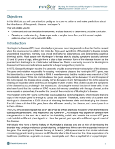 Huntington's Disease MiniLab: Inheritance & Testing