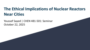 Ethical Implications of Urban Nuclear Reactors | Sayed Seminar
