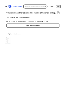 Solutions Manual: Advanced Mechanics of Materials