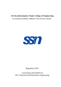 B.E. EEE Curriculum & Syllabi 2021 - SSN College of Engineering