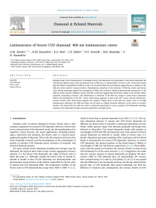 Luminescence of Brown CVD Diamond: 468 nm Center & Vacancy Clusters
