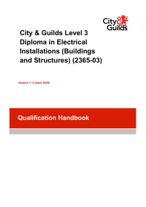 City & Guilds Level 3 Electrical Installations Diploma Handbook