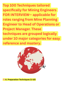 Top 100 Mining Engineer Interview Techniques: Mine Planning to Operations