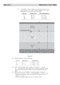 Soil Mechanics Problems: Stresses, Pore Water Pressure, Effective Stress