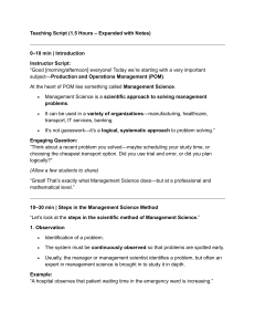 Teaching Script: POM, Management Science & Break-Even Analysis