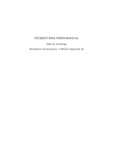 Student Solutions Manual for Introductory Econometrics 4e