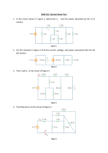 EGM 231 Tutorial Sheet Two: Circuit Analysis Problems