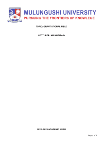 Gravitational Field Physics: Lecture Notes & Practice Problems