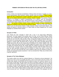 Feminist Criticism: Trifles & The Yellow Wallpaper Analysis