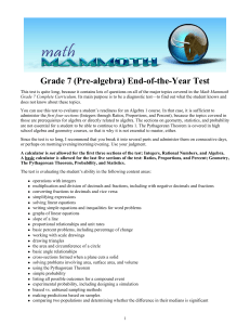 Grade 7 Pre-algebra End-of-Year Test | Math Mammoth Diagnostic Assessment