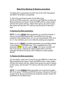 Beta Drive Backup & Restore Procedure for CNC Systems