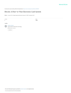 Bitcoin: A Peer-to-Peer Electronic Cash System Summary & Concepts