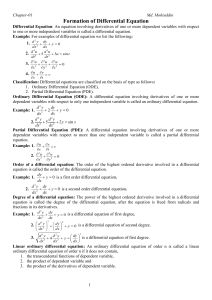 Differential Equation Formation: Definitions, Classification & Examples