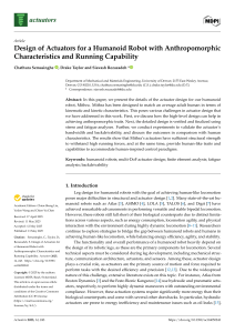 Humanoid Robot Actuator Design: Anthropomorphic & Running Capability