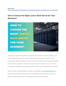 Lenovo Rack Server Guide: Choosing the Right Server for Your Business