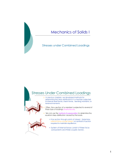 Mechanics of Solids I: Stresses Under Combined Loadings & Superposition