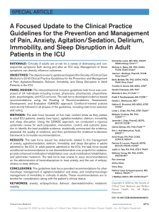 ICU Clinical Practice Guidelines Update