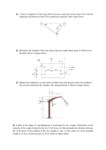 Engineering Mechanics Statics Problems: Forces, Couples, Equilibrium