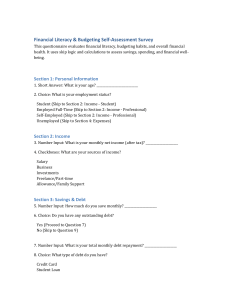 Financial Literacy & Budgeting Self-Assessment Survey