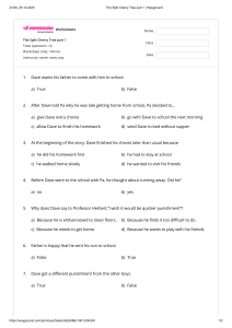 The Split Cherry Tree Part 1 Worksheet | Reading Comprehension Quiz
