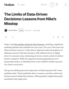 Nike's Data-Driven Misstep: Balancing Data & Qualitative Insights