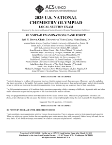 2025 US National Chemistry Olympiad Local Section Exam
