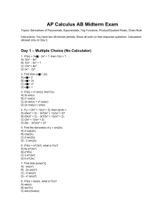Examen Parcial AP Calculus AB
