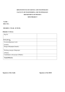 SRM Institute Physics Mini Project Evaluation Form Template