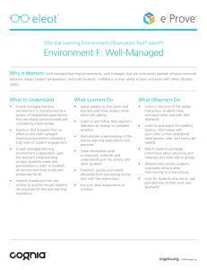 eleot® Well-Managed Learning Environments Observation Tool Guide