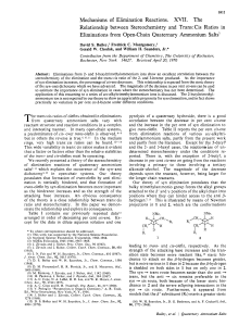 Elimination Reactions: Stereochemistry & Trans:Cis Ratios in Quaternary Ammonium Salts