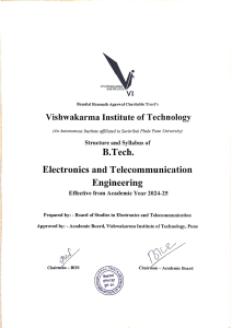 B.Tech E&TC Engineering Syllabus 2024-25 | Vishwakarma Institute of Technology