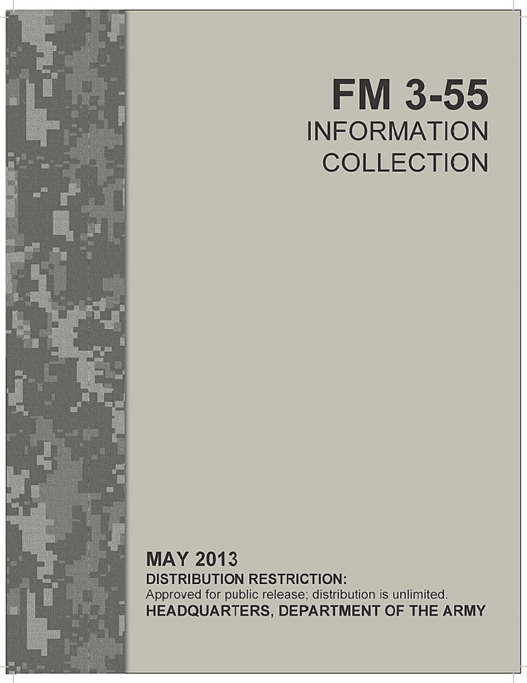 FM 3-55 Information Collection: Army Tactics & Procedures Manual