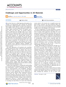 2D Materials: Challenges and Opportunities