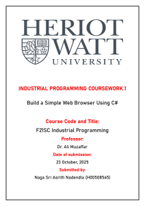 C# Web Browser Coursework: Design, Implementation & Persistence