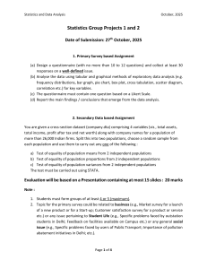 Statistics Group Projects 1 & 2: Data Analysis & Hypothesis Testing