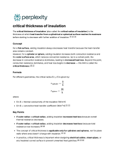 Critical Thickness of Insulation: Concept, Formulas, Derivation & Heat Transfer