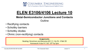 Metal-Semiconductor Junctions: Schottky & Ohmic Contacts