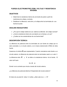 Laboratorio de Fuerza Electromotriz, Voltaje y Resistencia Interna