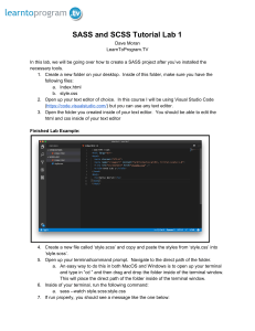 SASS & SCSS Tutorial Lab 1: Project Setup Guide