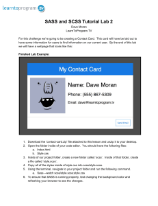 SASS SCSS Tutorial: Contact Card Lab