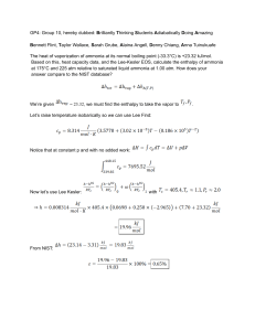 Ammonia Enthalpy Calculation: Lee-Kesler EOS & NIST Comparison
